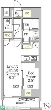 アジールコート松濤の物件間取画像